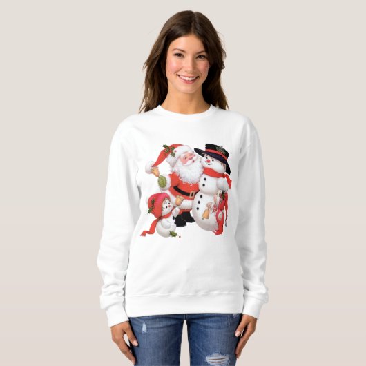 Vintages Weihnachtssanktsnowman Sweatshirt (Vorne ganz)