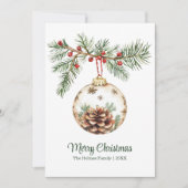 Vintages Weihnachtsschmuck Feiertagskarte (Vorderseite)