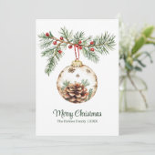 Vintages Weihnachtsschmuck Feiertagskarte (Stehend Vorderseite)
