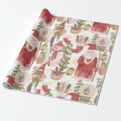 Vintages Weihnachtsschneemann Schneeglobe Weihnach Geschenkpapier (Ungerollt)