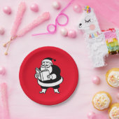 Vintages Weihnachtsschwarze u. weiße lesensankt Pappteller (Party)