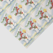 Vintages Weihnachtssnowmanfliesen-Partygewebe Seidenpapier (Ausschnitt)