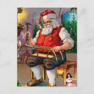 Vintages Weihnachtsspielzeug Feiertagspostkarte