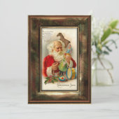 Vintages Weihnachtsspielzeug mit Verse Feiertagskarte (Stehend Vorderseite)