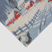 Vintages Weihnachtsstadtfeiertagsgewebe Seidenpapier (Ausschnitt)