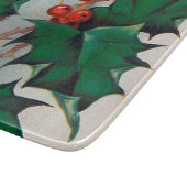 Vintages Weihnachtsstechpalmen-Glasschneidenbrett Schneidebrett (Ecke)