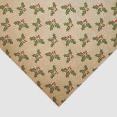 Vintages Weihnachtsstechpalmen-Muster Seidenpapier (Ausschnitt)