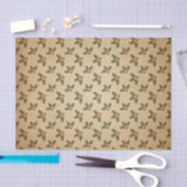 Vintages Weihnachtsstechpalmen-Muster Seidenpapier (Handwerk)