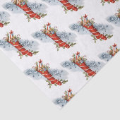 Vintages WeihnachtsStrumpfmuster-Partygewebe Seidenpapier (Ausschnitt)