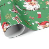Vintages Weihnachtsthema Geschenkpapier (Rolleneckpunkt)