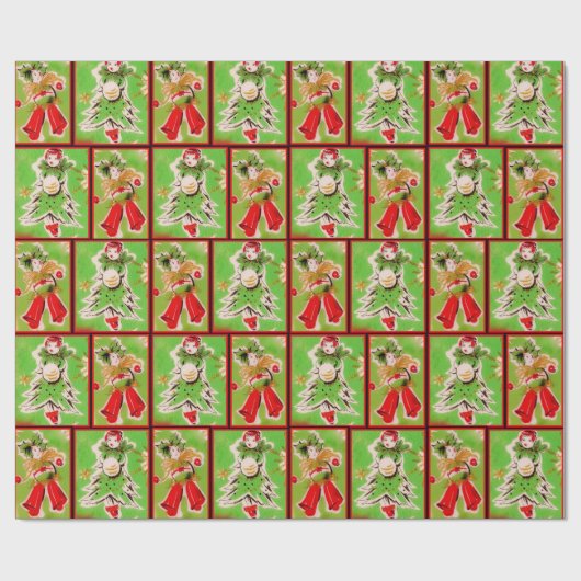 Vintages Weihnachtsverpackungs-Papier Geschenkpapier (Flach)