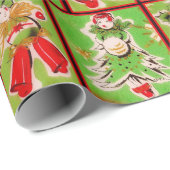 Vintages Weihnachtsverpackungs-Papier Geschenkpapier (Rolleneckpunkt)