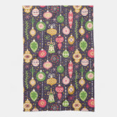 Vintages Weihnachtsverzierungs-Muster Geschirrtuch (Vertikal)