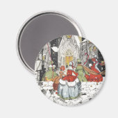 Vintages Weihnachtsviktorianische Leute, die zur Magnet (Vorderseite/Rückseite)