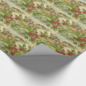 Vintages Weihnachtsvogel-Nest Geschenkpapier (Ecke)
