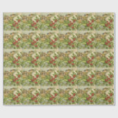 Vintages Weihnachtsvogel-Nest Geschenkpapier (Flach)