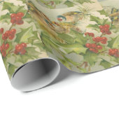 Vintages Weihnachtsvogel-Nest Geschenkpapier (Rolleneckpunkt)