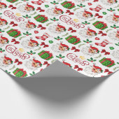 Vintages Weihnachtswaschpapier Geschenkpapier (Ecke)