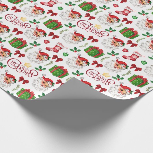 Vintages Weihnachtswaschpapier Geschenkpapier (Ecke)