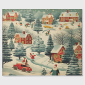 Vintages Weihnachtswrackpapier Geschenkpapier (Flach)