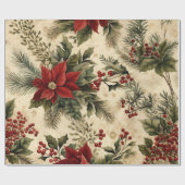 Vintages Weihnachtswrackpapier Geschenkpapier (Flach)