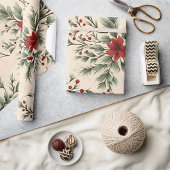 Vintages Weihnachtswrackpapier Geschenkpapier