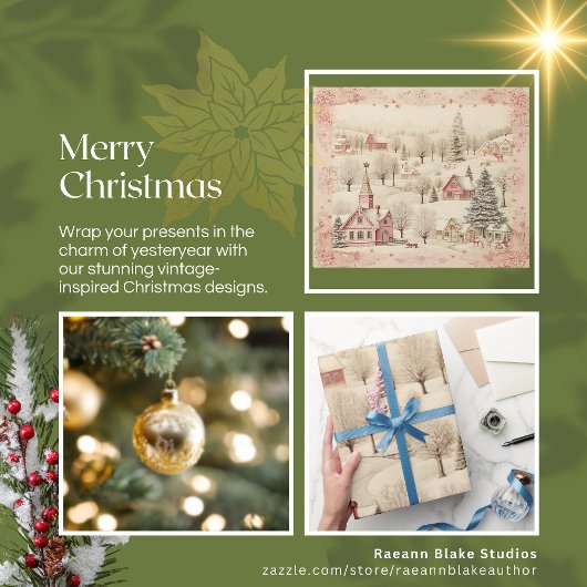 Vintages Weihnachtswrackpapier Geschenkpapier