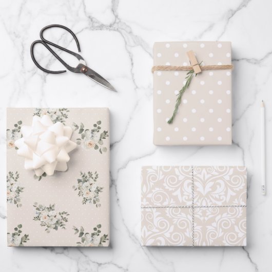 Vintages Weihnachtswrapping Paper Geschenkpapier Set (Vorderseite)