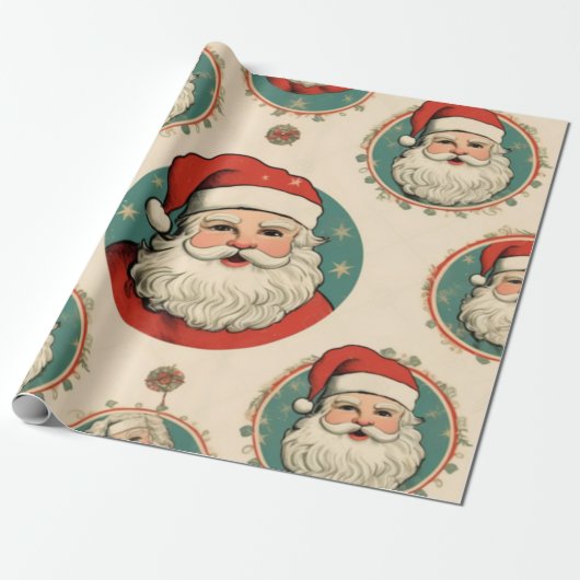 Vintages Weihnachtswrapppapier für den Weihnachtsm Geschenkpapier (Ungerollt)