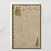Vintages Wein-Flaschen-Briefpapier Briefpapier (Vorne/Hinten)