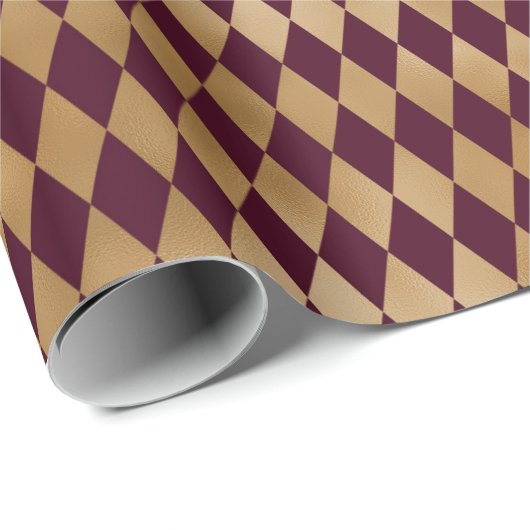 Vintages Wein und Goldharlequin Geschenkpapier (Rolleneckpunkt)