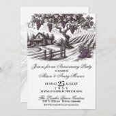 Vintages Weinberg-Jubiläum Party Einladung (Vorne/Hinten)