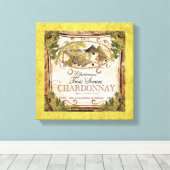 Vintages Weinetikett Leinwanddruck (Insitu (Holzboden))