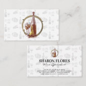 Vintages Weinglas und Flasche Visitenkarte (Vorne/Hinten)