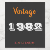 Vintages Weinlabel 1982 Limited Edition - Classic Weinetikett (Einzelnes Label)