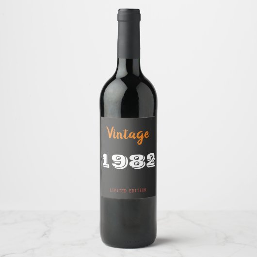 Vintages Weinlabel 1982 Limited Edition - Classic Weinetikett (Vorderseite)