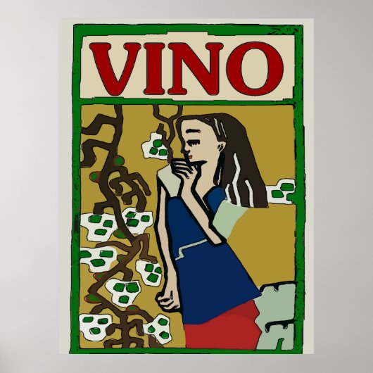 Vintages Weinposter Poster (Vorne)