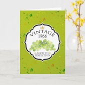 Vintages Weinsiegel Geburtstag Karte (Gelbe Blume)