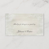 Vintages Weiß auf Platzkarten mit weißer Blüte (Rückseite)