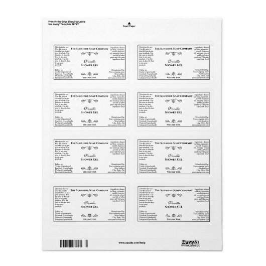 Vintages Weiß mit schwarzem Kosmetiklabel (Vorne)