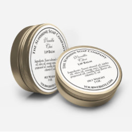 Vintages Weiß mit schwarzer Textseife Kosmetik Runder Aufkleber