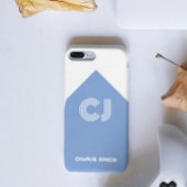 Vintages Weiß und Aqua-Blau mit Monogramm Case-Mate iPhone Hülle