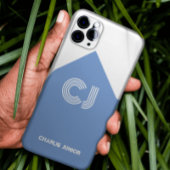 Vintages Weiß und Aqua-Blau mit Monogramm Case-Mate iPhone Hülle