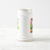 Vintages Weiß und Brown Kitten mit Blume Bierglas (Mittel)