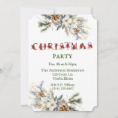 Vintages Weiß- und Grüngrün Party Einladung (Vorderseite)