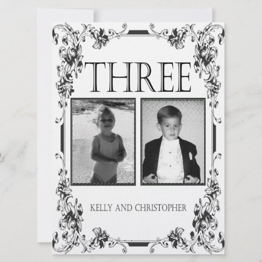 Vintages Weiß und Schwarzes Foto Tischnummer 3 (Rückseite)