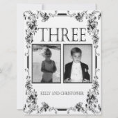Vintages Weiß und Schwarzes Foto Tischnummer 3 (Vorderseite)