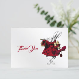 Vintages Weiße Kaninchenherz Dankeskarte