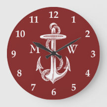 Vintages weißes Anker-Seil-Wein-Rot nautisch