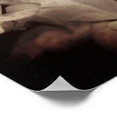 Vintages weißes Blumenposter Poster (Ecke)